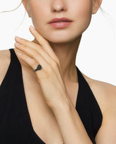 Pavé Pinky Ring in 18K White Gold with Black Diamonds, 10mm